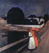 Edvard Munch girls on the jetty oil painting reproduction
